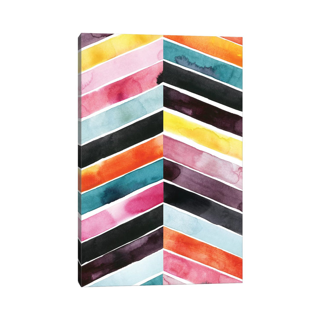 Leinwandbild Vivid Watercolor Chevron I von Grace Popp