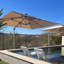 Caliegh Lighted 3.7m x 2.7m Rectangular Cantilever Parasol With Base-891269856