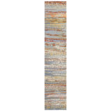 Hand Knotted Abstract Area Rug in Beige/Gold/Gray