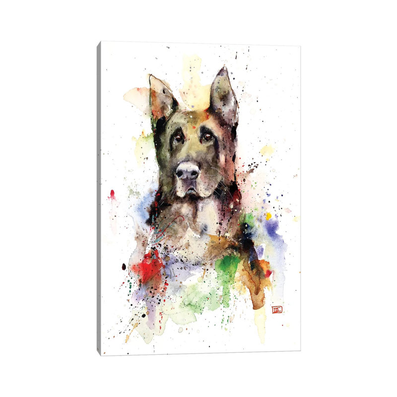 German Shepherd by Dean Crouser - Wrapped Canvas Print, 20.32 cm H x 30.48 cm W