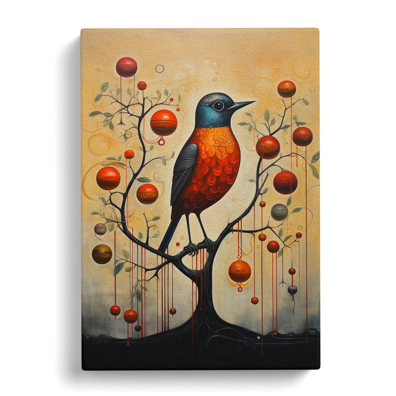 Robin Bird Contemporary - Wrapped Canvas, 60cm H x 40cm W x 3cm D