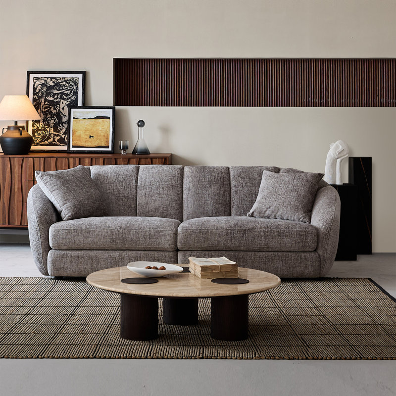 Canapé modulaire 2 places Modern Chenille, Gris foncé