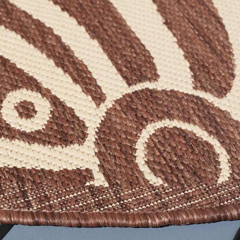 Marpain Performance Floral Indoor/Outdoor Area Rug, Round 5'3"