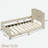 Upholstered Daybed With Classic Stripe Shaped Headboard-596423776