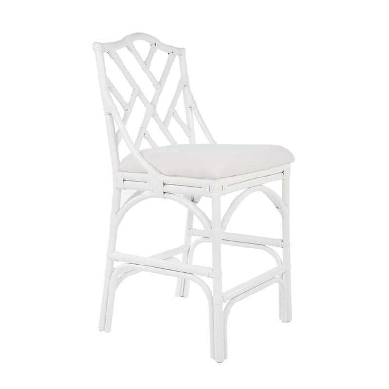 Alderson Upholstered Counter Stool, White, Counter Stool (27.5" Seat Height)