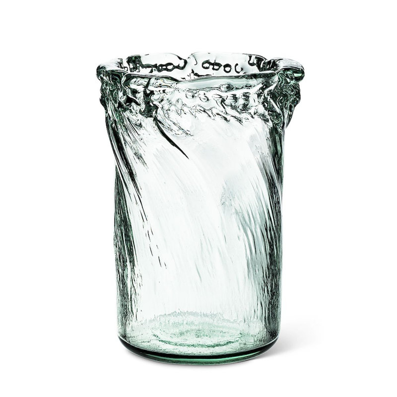 Vase de table en verre transparent 8 po