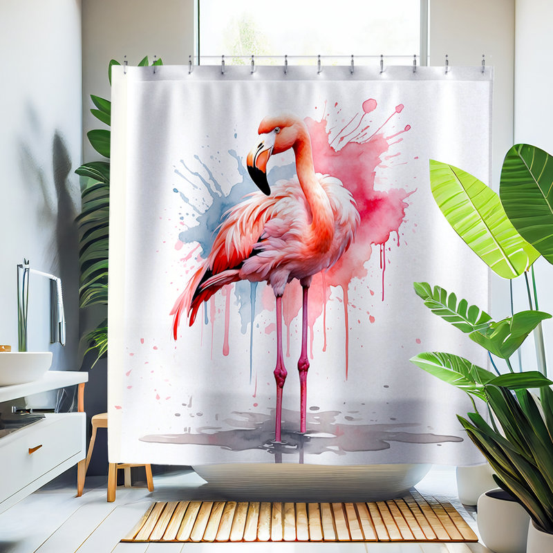 Rideau de douche Rina Flamingo