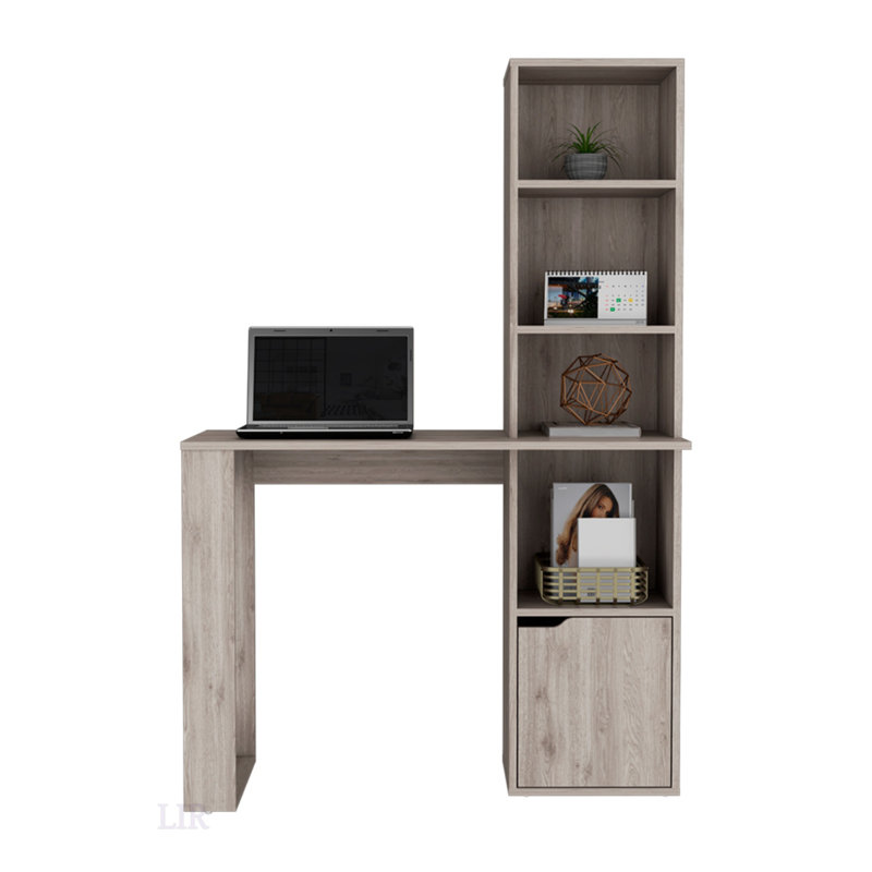 Bureau d'écriture avec bibliothèque et armoire Ripley, Gris