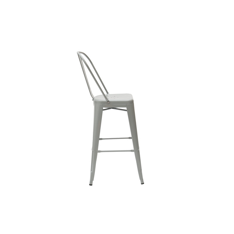 Counter Stool with Metal Frame, Light Grey