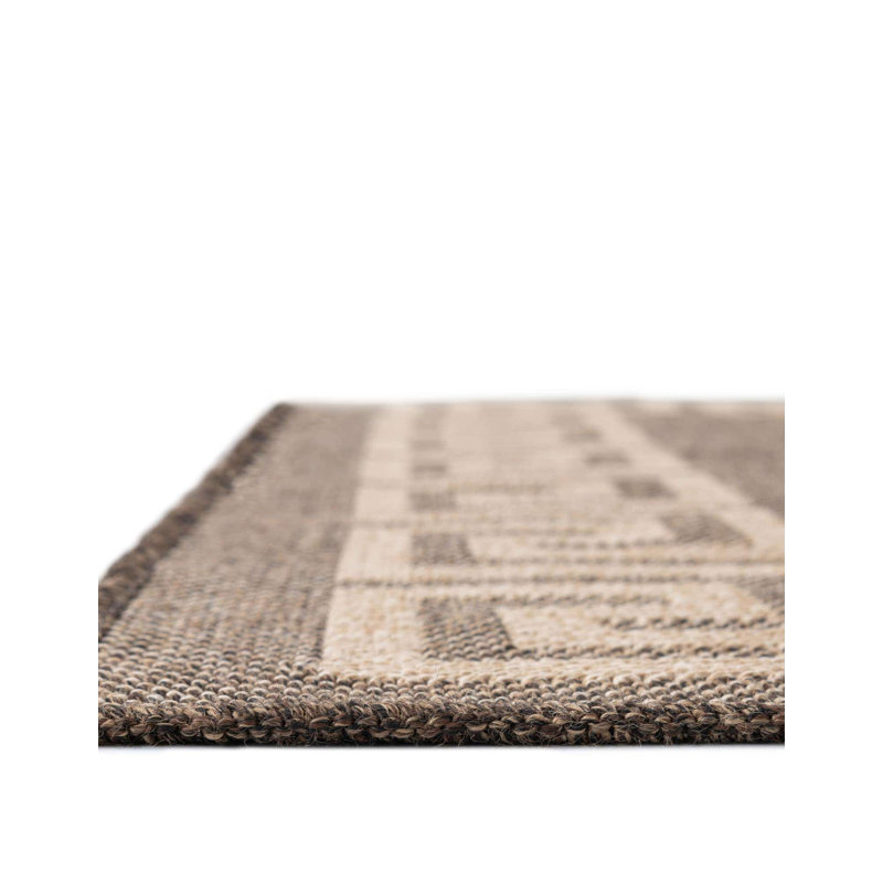 Tapis brun en polypropylène tissé à la machine Thanos, Rectangle 5 pi 5 po x 8 pi