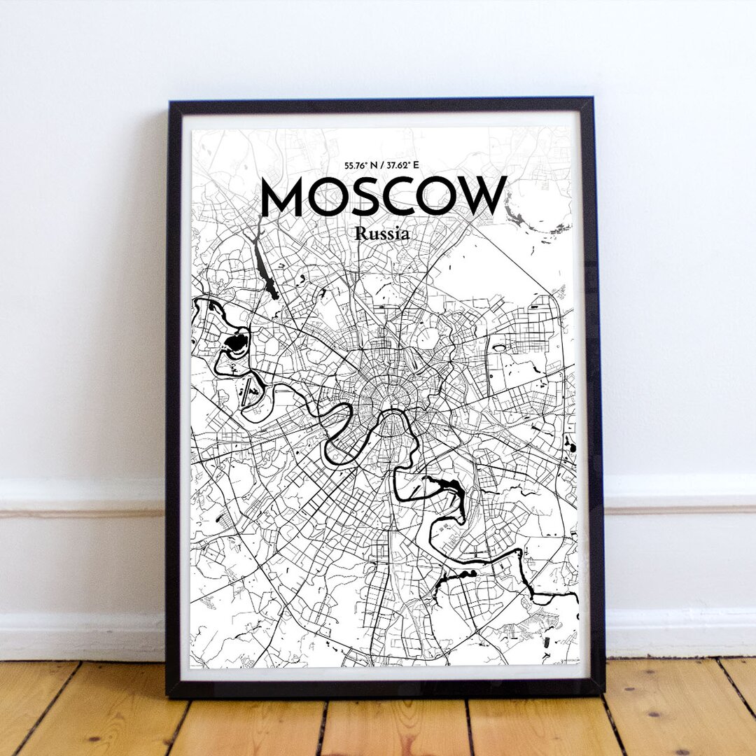 Poster Moskau Stadtplan