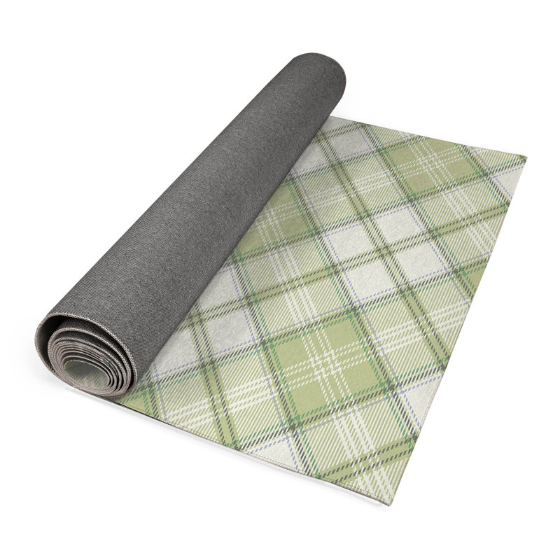 Diamond Plaid Non-Slip Outdoor Rug, Runner 2'6" x 8'