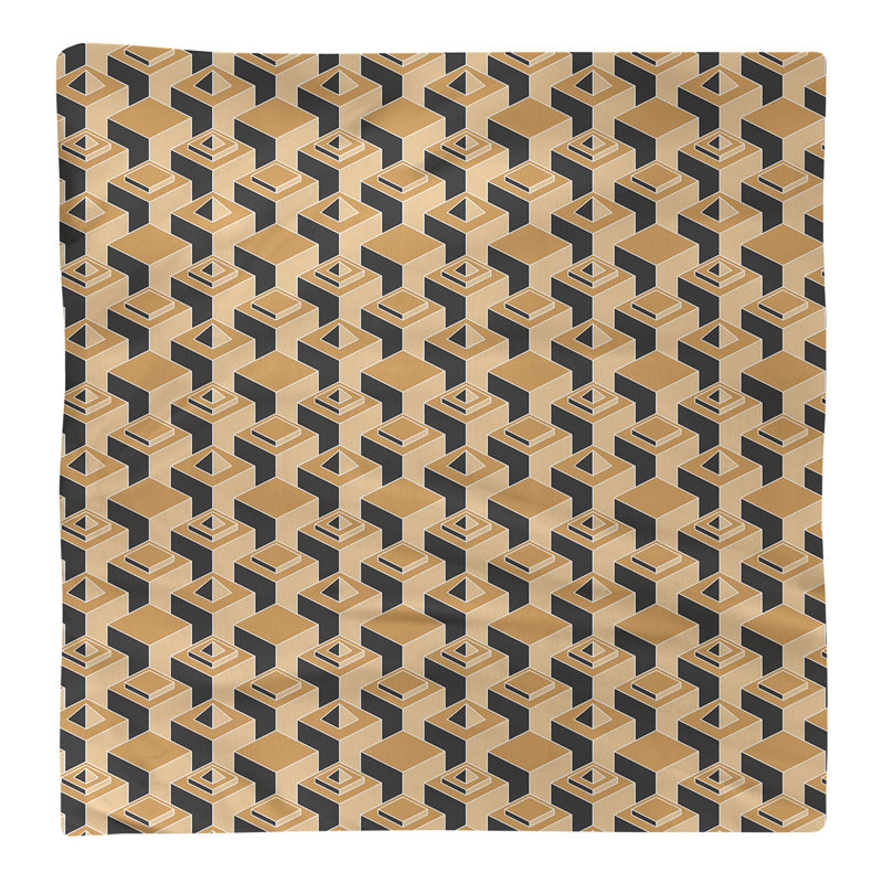 Serviette de table en coton à motif de gratte-ciels à deux couleurs, H 0,1 po x l 22 po x P 22 po, Orange clair