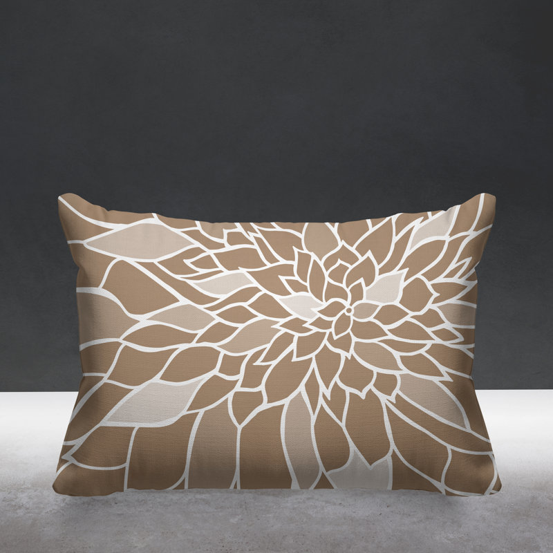 Raina Floral Indoor/Outdoor Throw Pillow, Beige