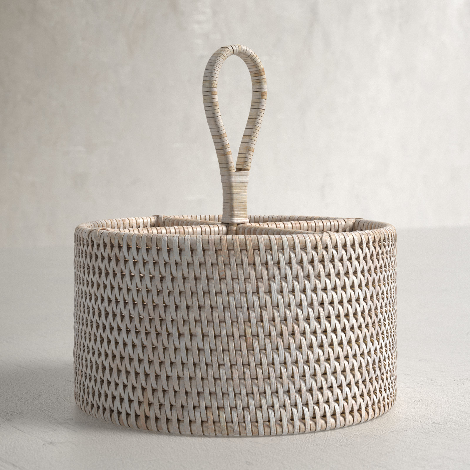 Fahy Flatware Caddy, White Wash