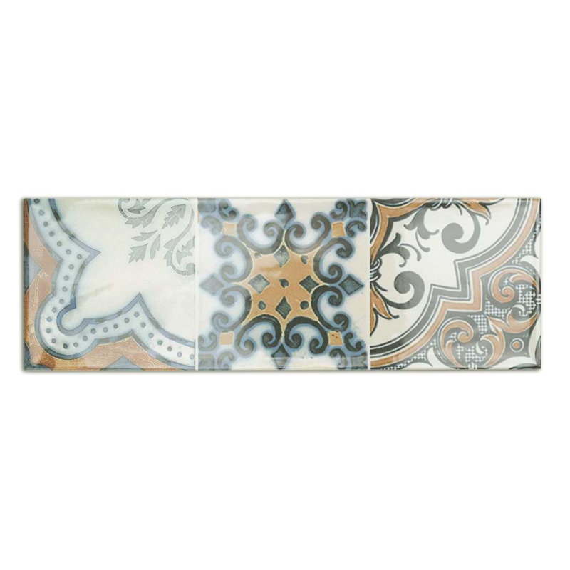 Santa Monica 4X12 Ceramic Wall Tile, Warm Deco