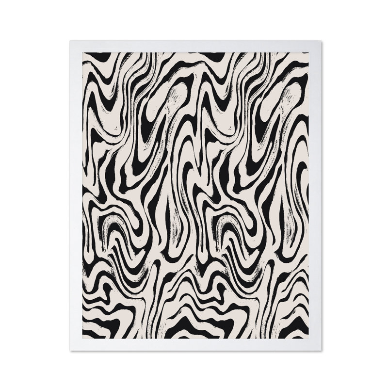 Ligne continue Doodle, Poster, White Framed, 16"H x 20"W
