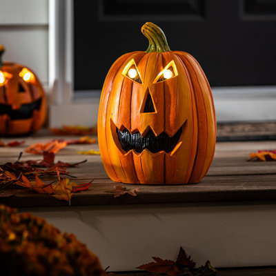 Statue citrouille Jack-O-Lantern DEL, H 14 po