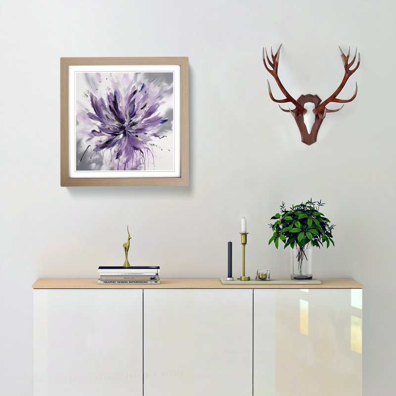 Lavender Flower Gestural No.6 - Framed Print