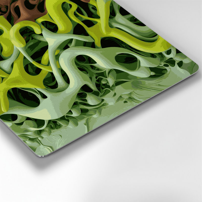 «Biomorphic Abstraction 55», art mural en métal vert, H 12 po x l 12 po