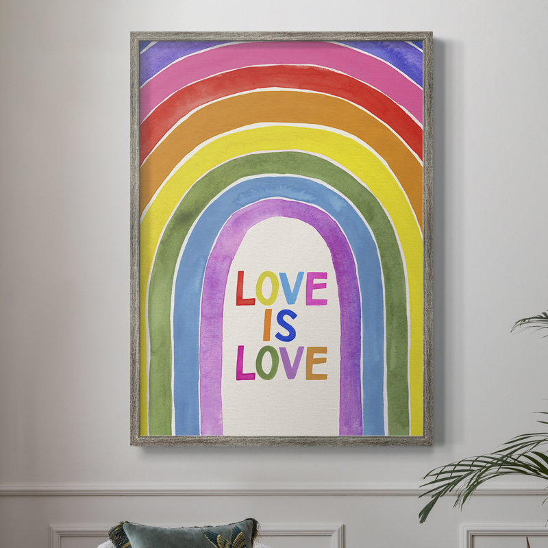 Love Loudly Collection B Framed Print - Solid Wood, 11" H x 9" W