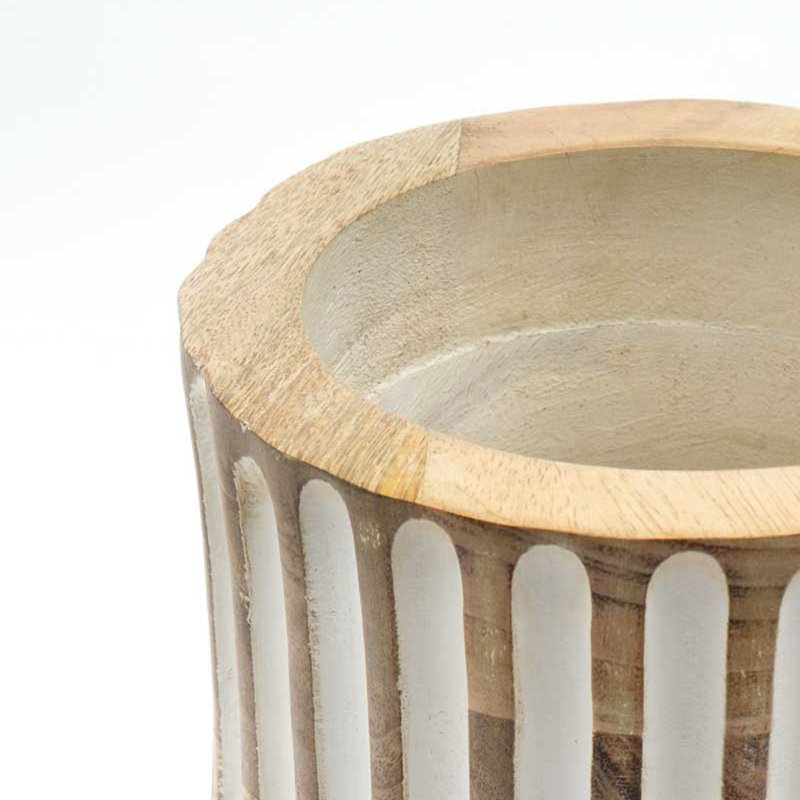 Vase en bois | Décoration décorative sculptée à la main | Luxe rustique pour la décoration intérieure |  9 x 15 po