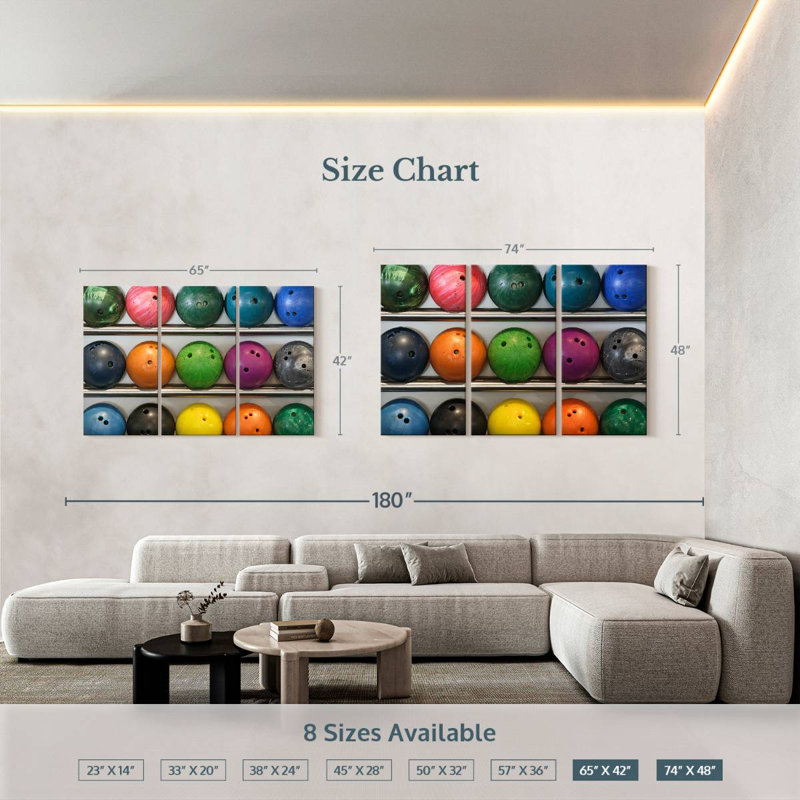 Sireci Bowling Balls, 42" H x 65" W