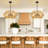 5 - Light Dimmable Bohemian Hand-Woven Rattan Drum Chandelier for Kitchen Island Living Room-1631299898
