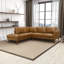 Canapé modulaire en cuir brun clair Benson
