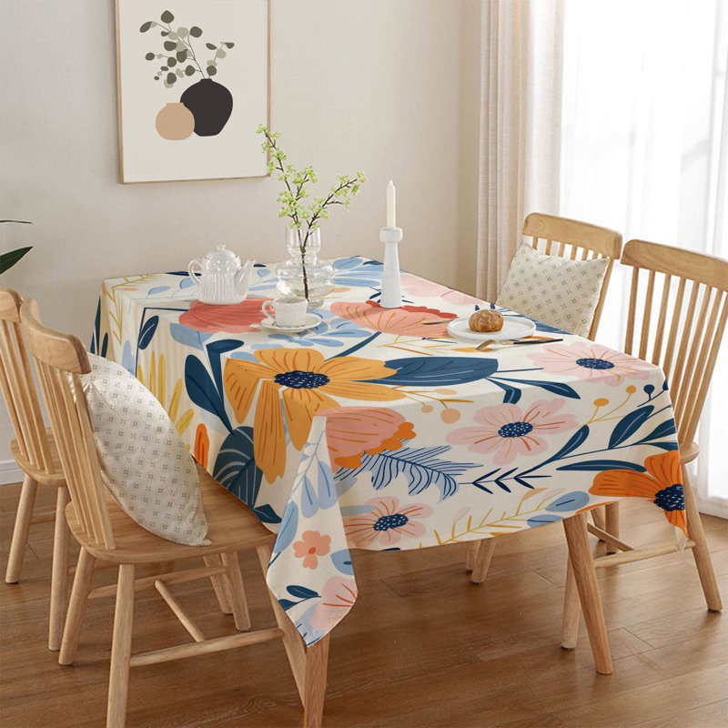 Washable Tablecloth (55 x 71 in), 50% Cotton / 50% Polyester, Easy Care, Machine Washable at 86°F, Tumble Dryer Safe, Ironable | Perfect for Dining Room & Special Occasions, Elegant and Durable Design