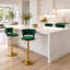 Swivel Upholstered Counter Stool with Metal Frame-955623301