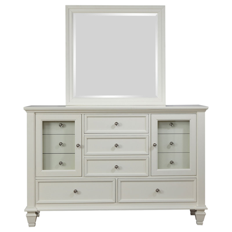 Commode 11 tiroirs Clarah blanc crème Clarah, Blanc crème