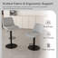 Ensemble de 2 tabourets de bar pivotants à hauteur réglable, dossier, tissu tricoté doux, gris | Idée de cadeau