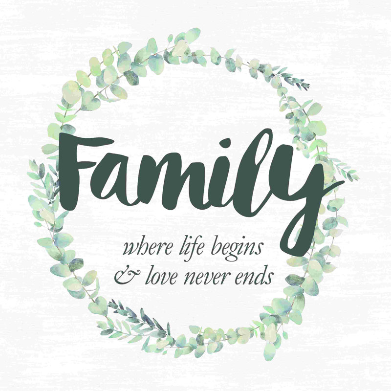 " Family Where Life Begins ", 36" H x 36" W  