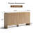 58" 4-Door Buffet Sideboard with Adjustable Shelves, Stripe Pattern, Wavy Lower Edge, for Kitchen, Living Room, Dining Room Storage-2118581116