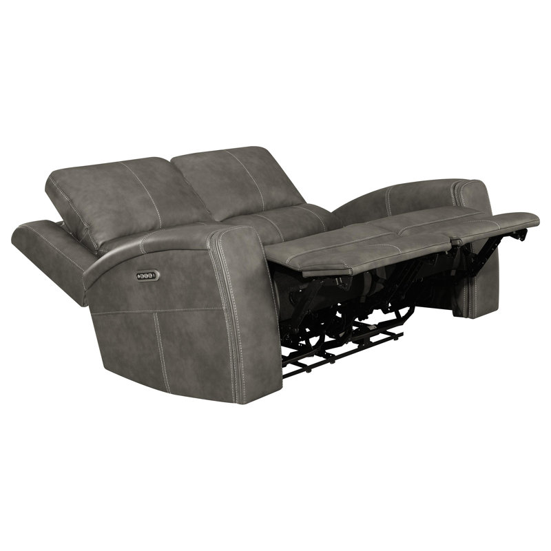 Brickston Triple Power Reclining Loveseat Charcoal, Charcoal