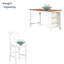 Table rustique à hauteur de comptoir avec 4 chaises. Bois massif, sièges rembourrés, table de salle à manger pratique et peu encombrante, sièges-991243815