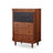 Nut-brown+Black Solid Wood Accent Cabinet