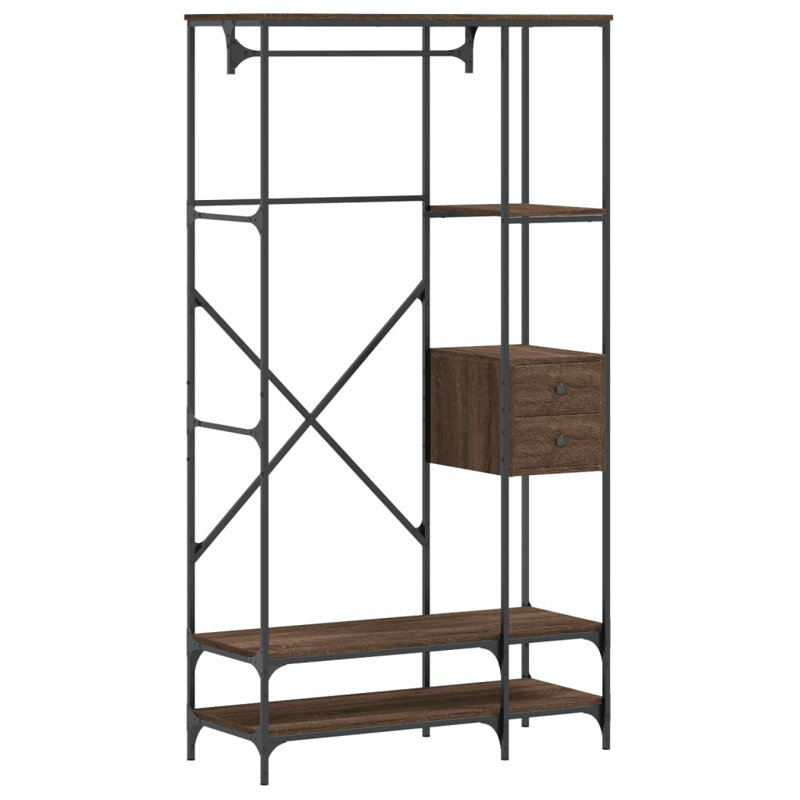 Carmie 97cm Clothing Rack, Brown Oak