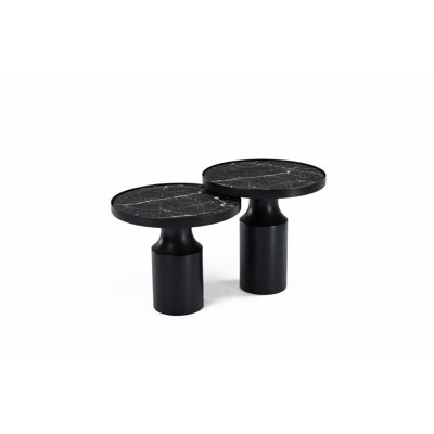 Tonis 2-PC Side Table Set with Nero Marble