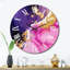 Horloge murale mauve et rose en métal IV-93379209