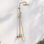 Douche murale extérieure de 91 à 132 cm de hauteur, en acier inoxydable 316 antirouille, avec douchette et pommeau de douche effet pluie de 25 cm.-135723716