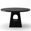Table de salle à manger noire ronde, 47 po, plateau de table en bois, base de rangement, design rustique idéal pour les petites réunions, tablette, styles de décoration mixtes appropriés
