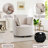 33.86'' Wide Contemporary Soft Upholstered Swivel Barrel Chair With Two Accent Pillows-117494232