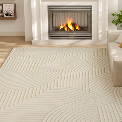 Solid Colour Jacquard Area Rug