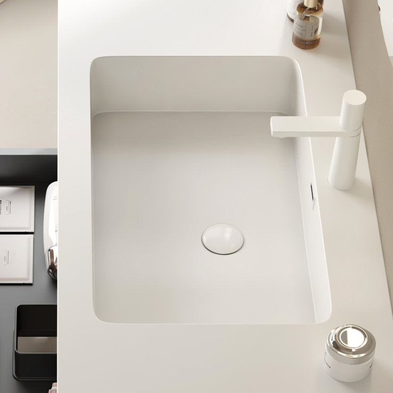 30" Undermount Bathroom Basin - Rectangular, White, Look Rectangular In White Undermount, 30", Design