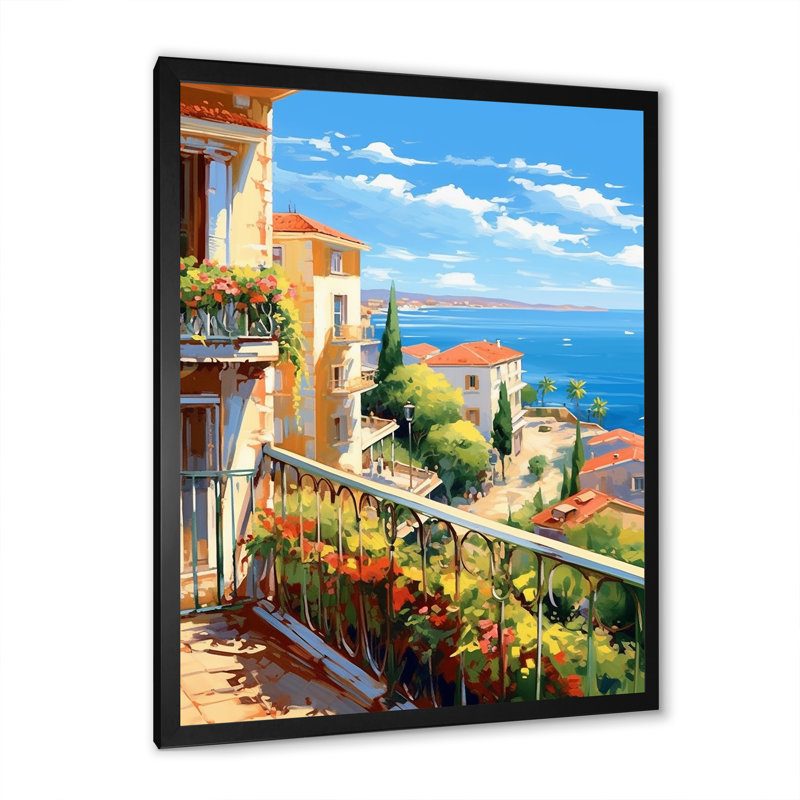 Beaux paysages en Italie - décoration murale Italie, Cadre simple noir, H 32 po x l 24 po x P 1 po