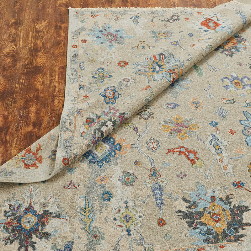 Zahara Hand Knotted Wool Area Rug, Rectangle 2' x 3'