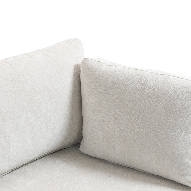Chenille 3 de 113,7 x 32,44 po - s'adapte à divers styles de maison profonds pour une hauteur d'accoudoir réfléchie, Beige