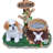 Sitting Dog Solar Lantern Planter Statue
